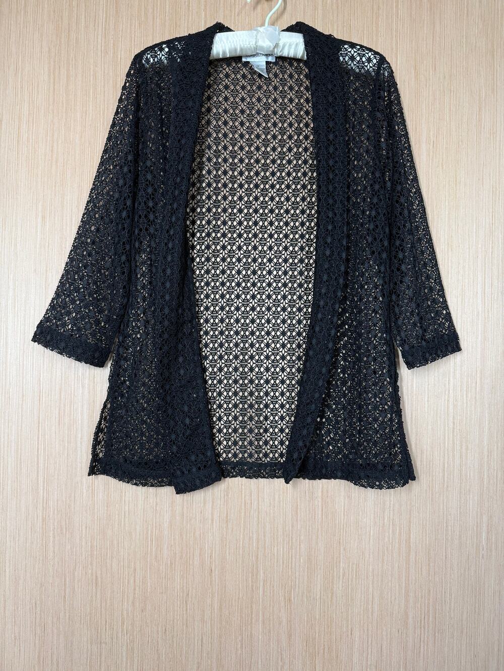 Drapers & Damons Black Gold Open Cardigan Womens Size Medium Side Slits